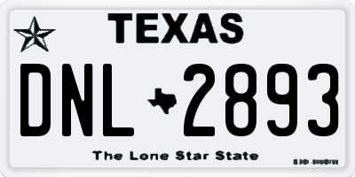 TX license plate DNL2893