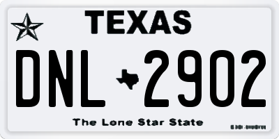TX license plate DNL2902