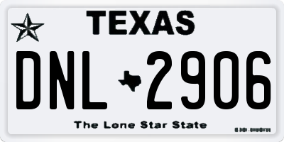 TX license plate DNL2906