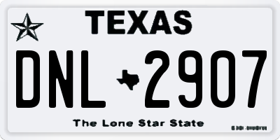 TX license plate DNL2907