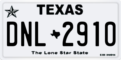 TX license plate DNL2910