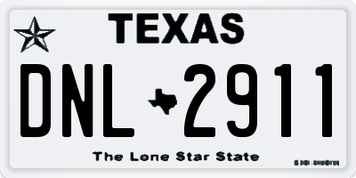TX license plate DNL2911
