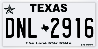 TX license plate DNL2916