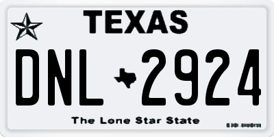 TX license plate DNL2924