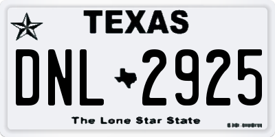 TX license plate DNL2925