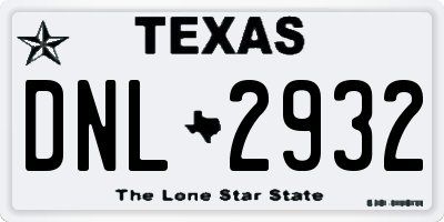 TX license plate DNL2932
