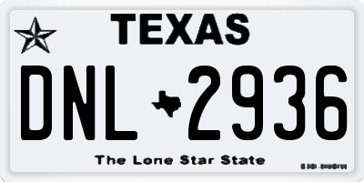 TX license plate DNL2936