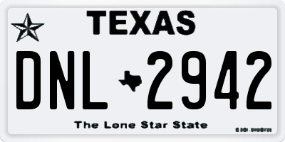 TX license plate DNL2942