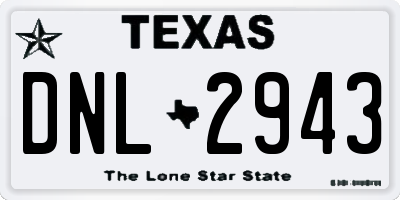 TX license plate DNL2943