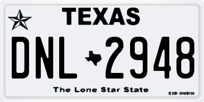 TX license plate DNL2948