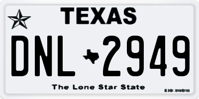 TX license plate DNL2949