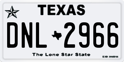 TX license plate DNL2966