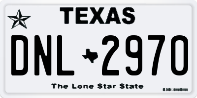 TX license plate DNL2970