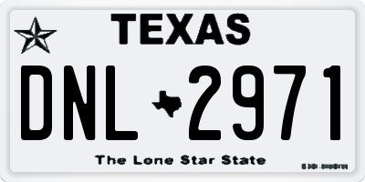 TX license plate DNL2971