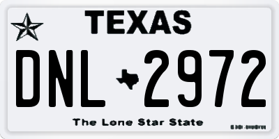 TX license plate DNL2972
