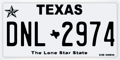 TX license plate DNL2974