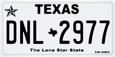 TX license plate DNL2977