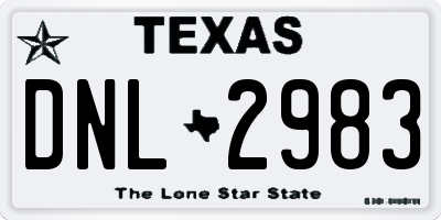 TX license plate DNL2983
