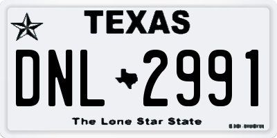 TX license plate DNL2991