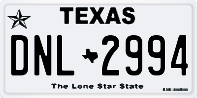 TX license plate DNL2994