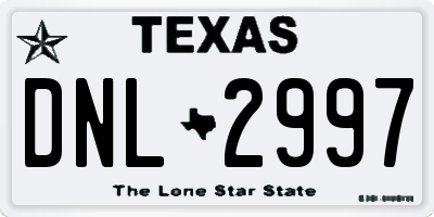 TX license plate DNL2997