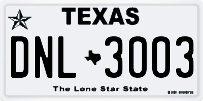 TX license plate DNL3003