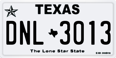 TX license plate DNL3013