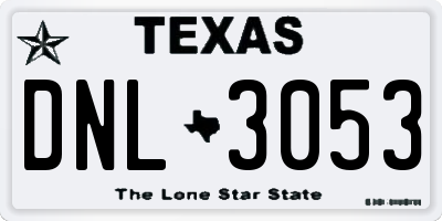TX license plate DNL3053
