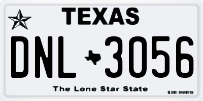 TX license plate DNL3056