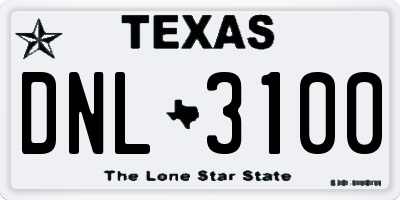 TX license plate DNL3100