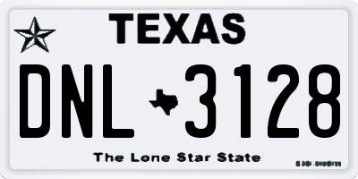 TX license plate DNL3128