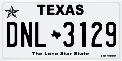 TX license plate DNL3129