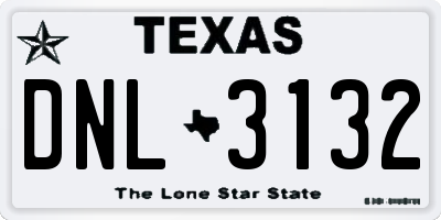 TX license plate DNL3132