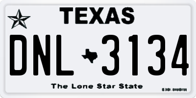 TX license plate DNL3134