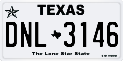 TX license plate DNL3146