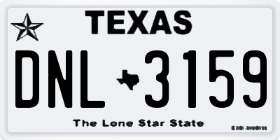 TX license plate DNL3159