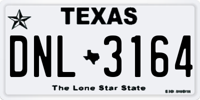 TX license plate DNL3164