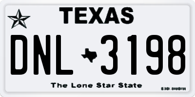 TX license plate DNL3198