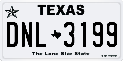 TX license plate DNL3199