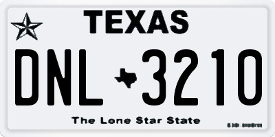 TX license plate DNL3210