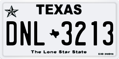 TX license plate DNL3213