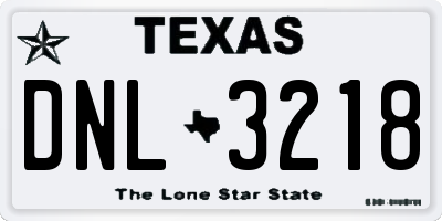 TX license plate DNL3218