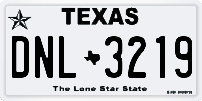 TX license plate DNL3219