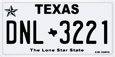 TX license plate DNL3221