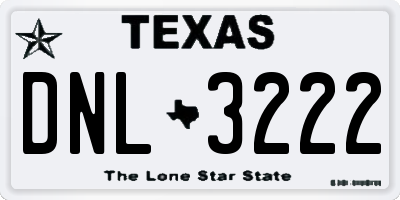 TX license plate DNL3222