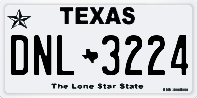 TX license plate DNL3224