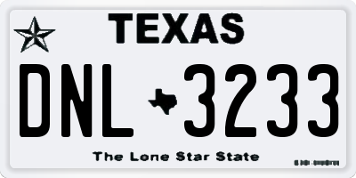TX license plate DNL3233