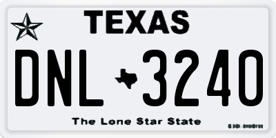 TX license plate DNL3240