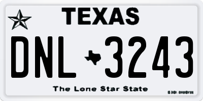 TX license plate DNL3243