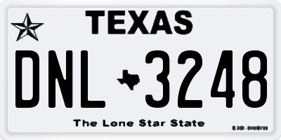 TX license plate DNL3248